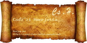 Csúzi Henrietta névjegykártya